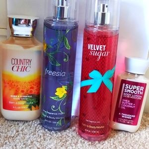Bath body works lotion and body sprays the lot